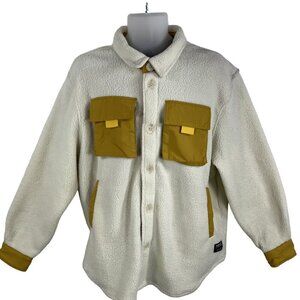 WESC NWT Sweden Sherpa Cargo Shacket Unisex Men XL Women XXL Color Block Jacket